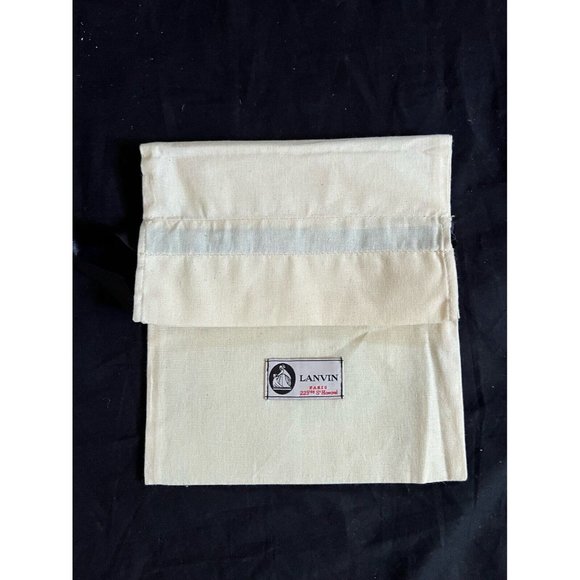 Lanvin Drawstring Dustbag Ivory 100% Cotton 13.5" X 7.5'' - Picture 6 of 7
